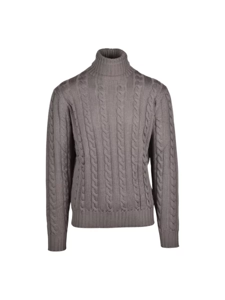 Sweter Filippo De Laurentiis wełniany brązowy