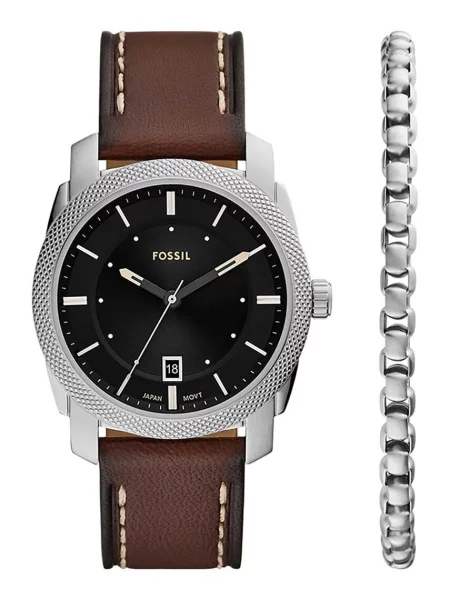 Fossil ceas si bratara argintiu