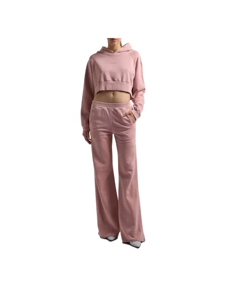 Bluza z kapturem Dondup z kapturem o skróconej długości różowa