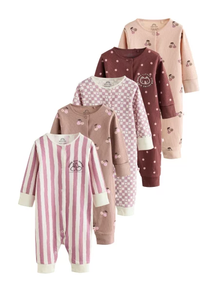 Next Pijamale brocart / mov liliachiu / mauve / ruginiu roșu