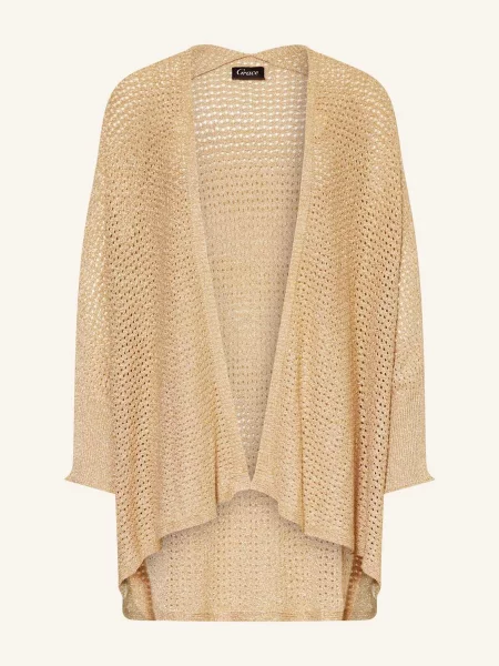 Grace Oversized Úpletový Kardigan S Třpytivou Přízí béžová