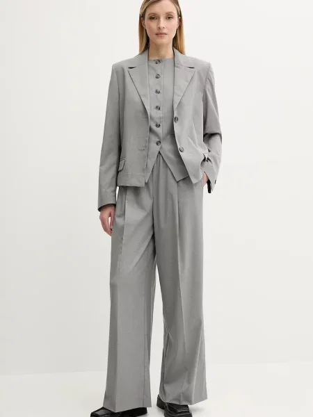 Піджак Samsoe Samsoe SARILA однобортний однотонний сірий