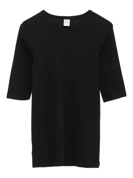 Tricou Flore Flore cu mâneci trei sferturi negru