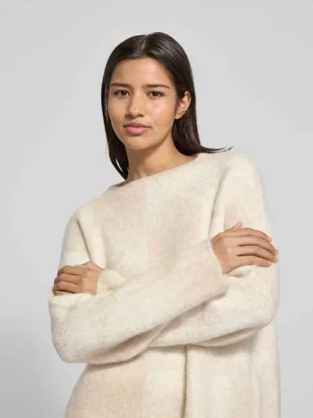 Someday sweter z dzianiny z zawartością alpaki Teonie Kobiety beżowy|biały wzorzysty S beżowy