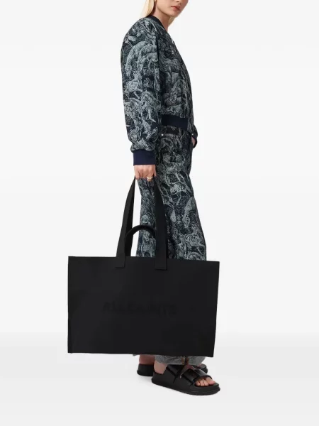Geantă Allsaints cu imagine negru