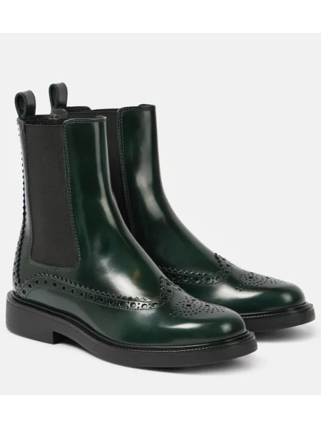 Usnjene chelsea gležnjarji Tod's zelena