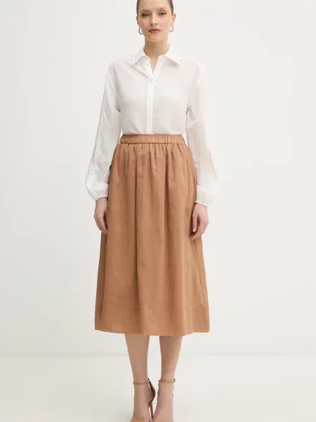 Silvian Heach koszula z dodatkiem lnu FARIN biała