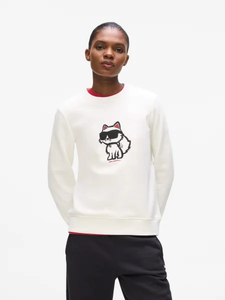 Karl Lagerfeld Hanorac ikon sketch | Straight fit alb
