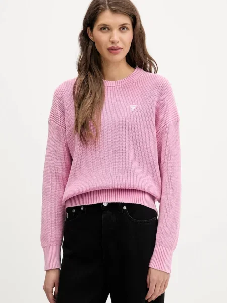 GUESS JEANS Pulover eozină roz