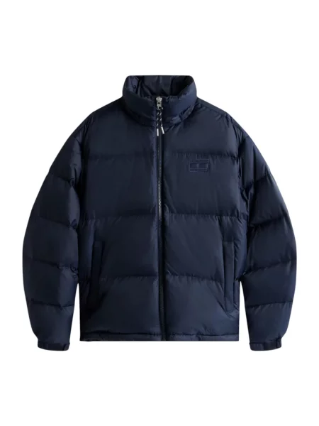Pikowana kurtka jeansowa Tommy Jeans z długim rękawem niebieska