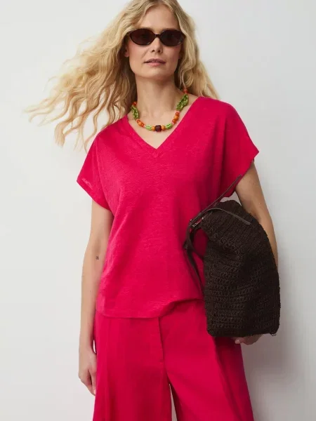 Medicine t-shirt lniany różowa