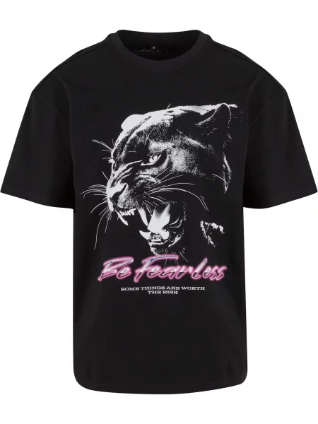Mister Tee Tricou Be Fearless gri / roz deschis / negru alb