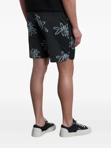 Kupaće gaće Filling Pieces s cvjetnim printom crna