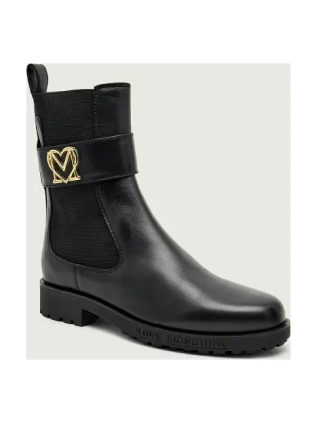 Love Moschino De piele botine negru