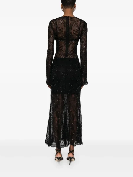 Rochie Nissa din dantelă de costum negru