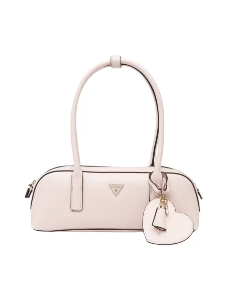 Guess torebka bagietka z imitacji skóry ISOBEL różowa