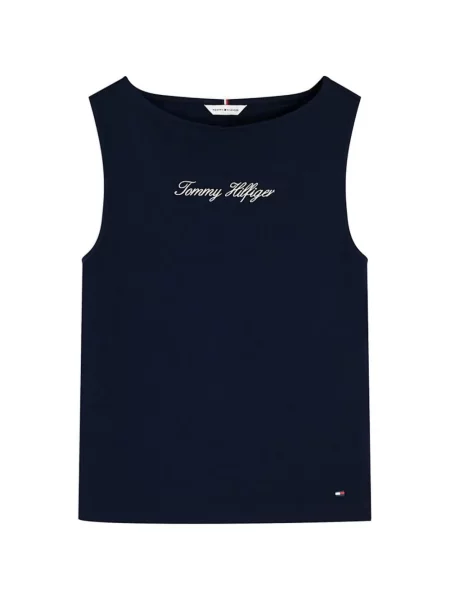 Top Tommy Hilfiger cu autograf albastru