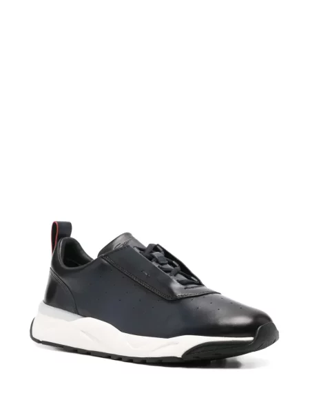 Sneakerși Santoni din piele albastru