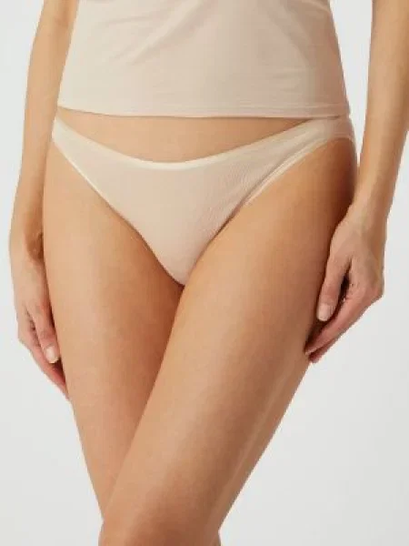 Figi z bawełny merceryzowanej model ‘Cotton Seamless’ Hanro beżowe