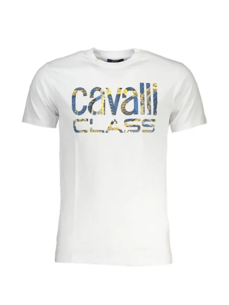 Tricou Cavalli Class cu imagine alb