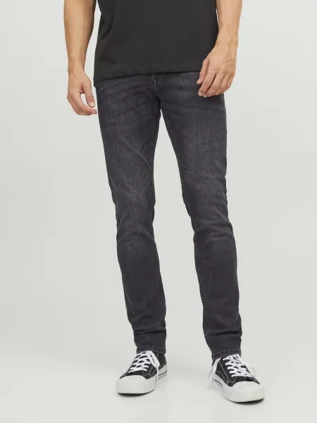 Скіні джинси JACK & JONES бавовна/поліестер чорний