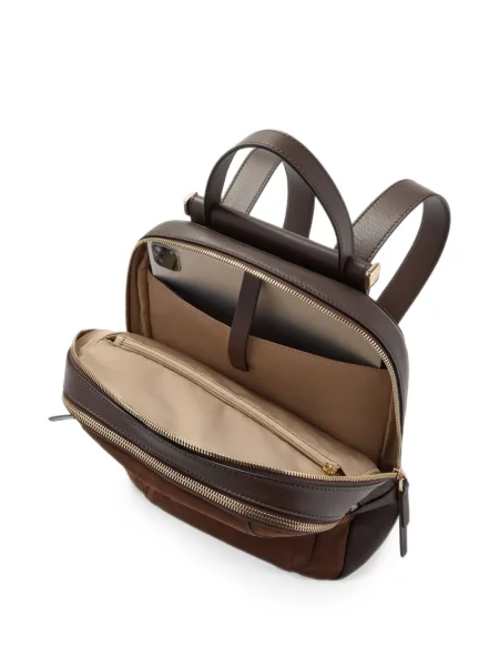 Rucsac Piquadro din piele de căprioară maro