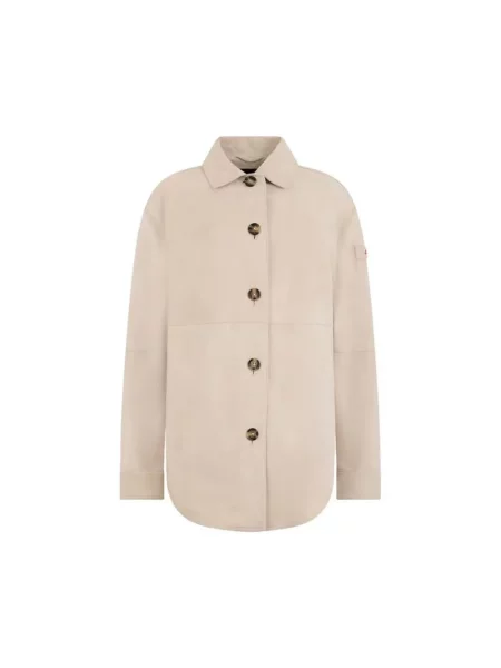 Kurtka skórzana Peuterey beżowa