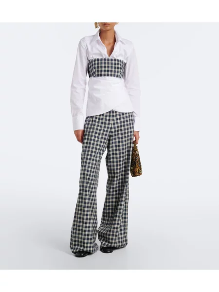 Top Dries Van Noten în carouri de flanelă