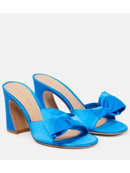 Satenaste mules Gianvito Rossi modra