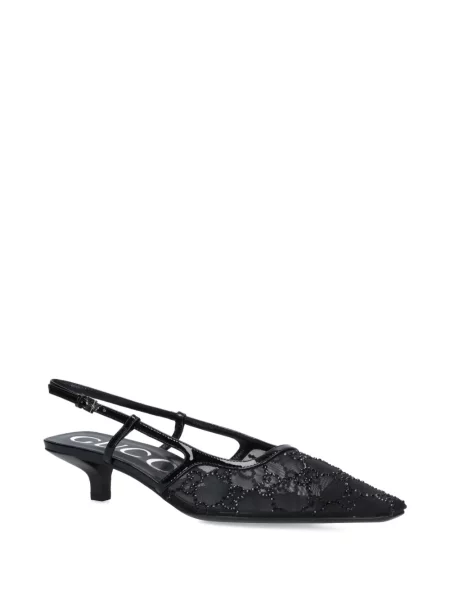 Pantofi cu toc Gucci slingback negru