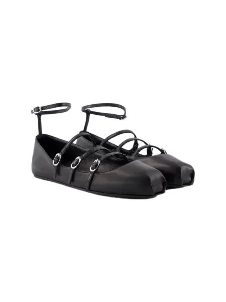 Balerinki Alexander Mcqueen skórzane czarne