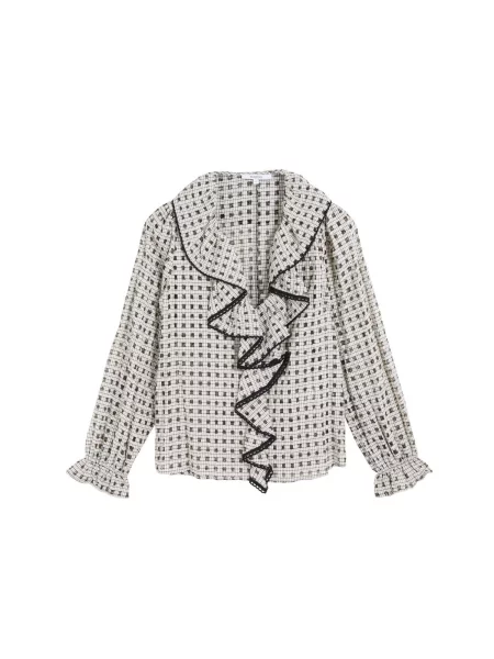 Scalpers Bluză negru / natural alb