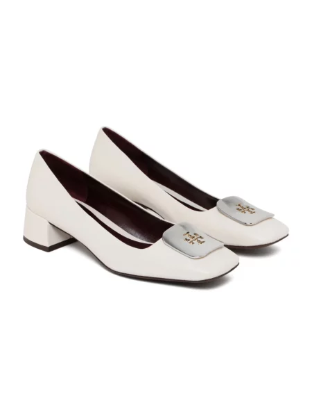 Czółenka Tory Burch skórzana biała