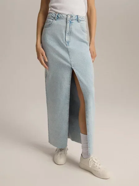 Джинсова спідниця DIVERSE Niebiula бавовна/еластан блакитний