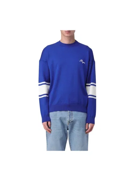 Dzianinowy sweter Msgm niebieski