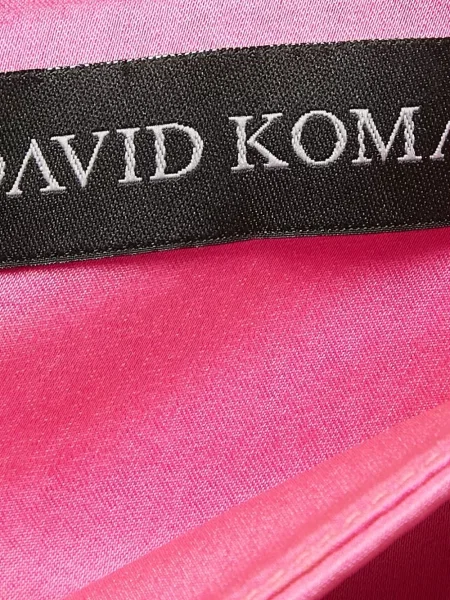 Сатенени панталон David Koma с връзки розово