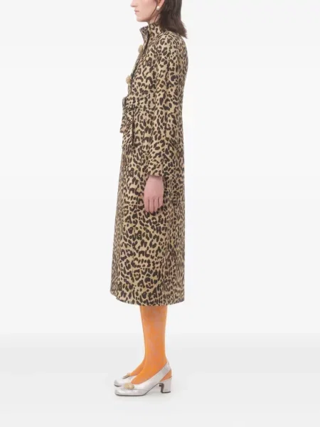 Palton Valentino Garavani cu imagine cu model leopard maro