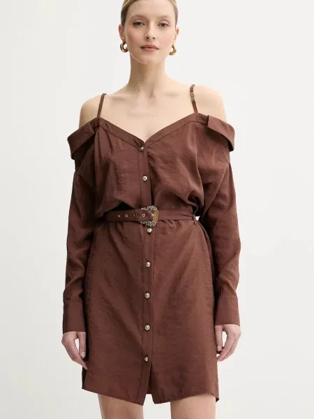 Versace Jeans Couture sukienka mini prosta brązowy