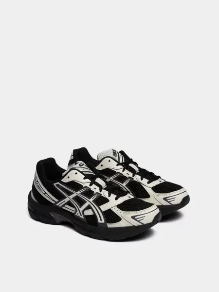 Кожаные кроссовки Asics черные