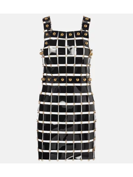 Obleka Rabanne z žeblji črna