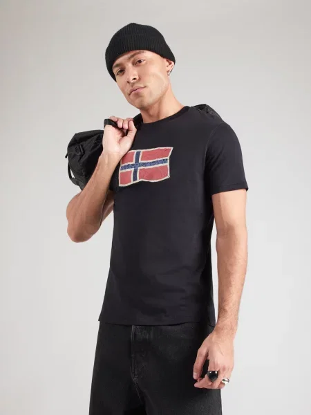NAPAPIJRI Tricou MAHSA ecru / bleumarin / roșu pepene negru