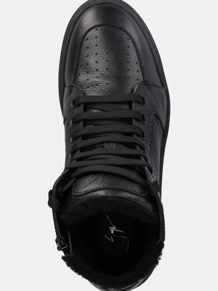 Кожаные кроссовки Giuseppe Zanotti черные