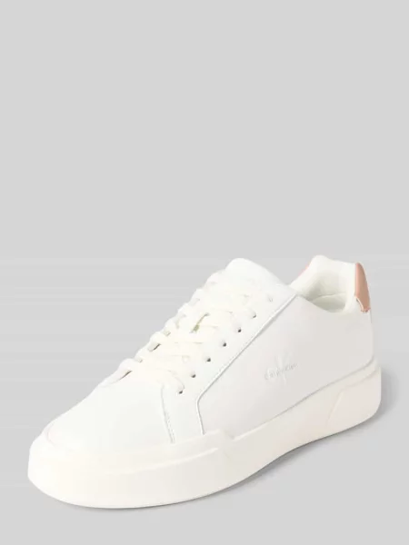 Sneakersy z detalem z logo Calvin Klein Jeans białe