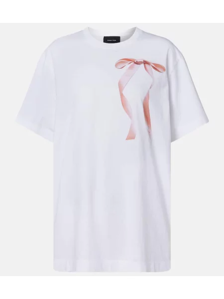 Tricou Simone Rocha cu imagine din jerseu alb