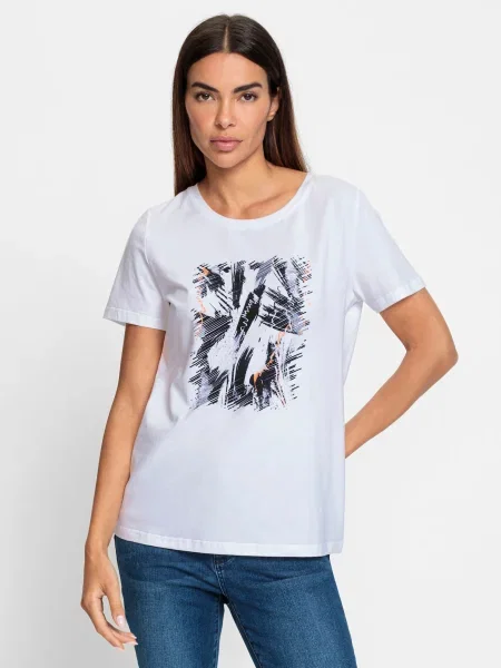 Heine Tricou portocaliu / negru alb