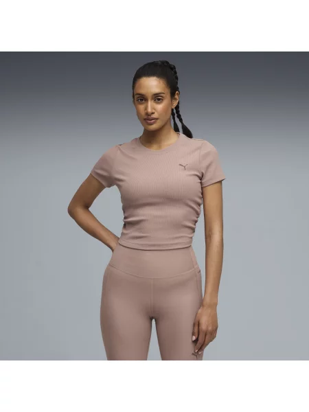 PUMA koszulka treningowa CLOUDSPUN Ribbed o dopasowanym kroju Odzież XXS beżowy