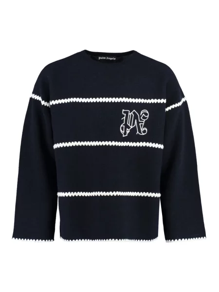 Sweter Palm Angels wełniany niebieski