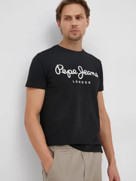 Tričko Pepe Jeans Original s potiskem černá