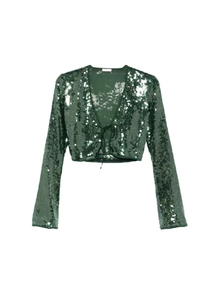 Bluzka Oséree z cekinami wiązana zielona