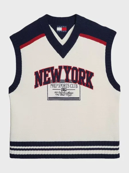 Дитячий джинсовий жилет Tommy Jeans білий